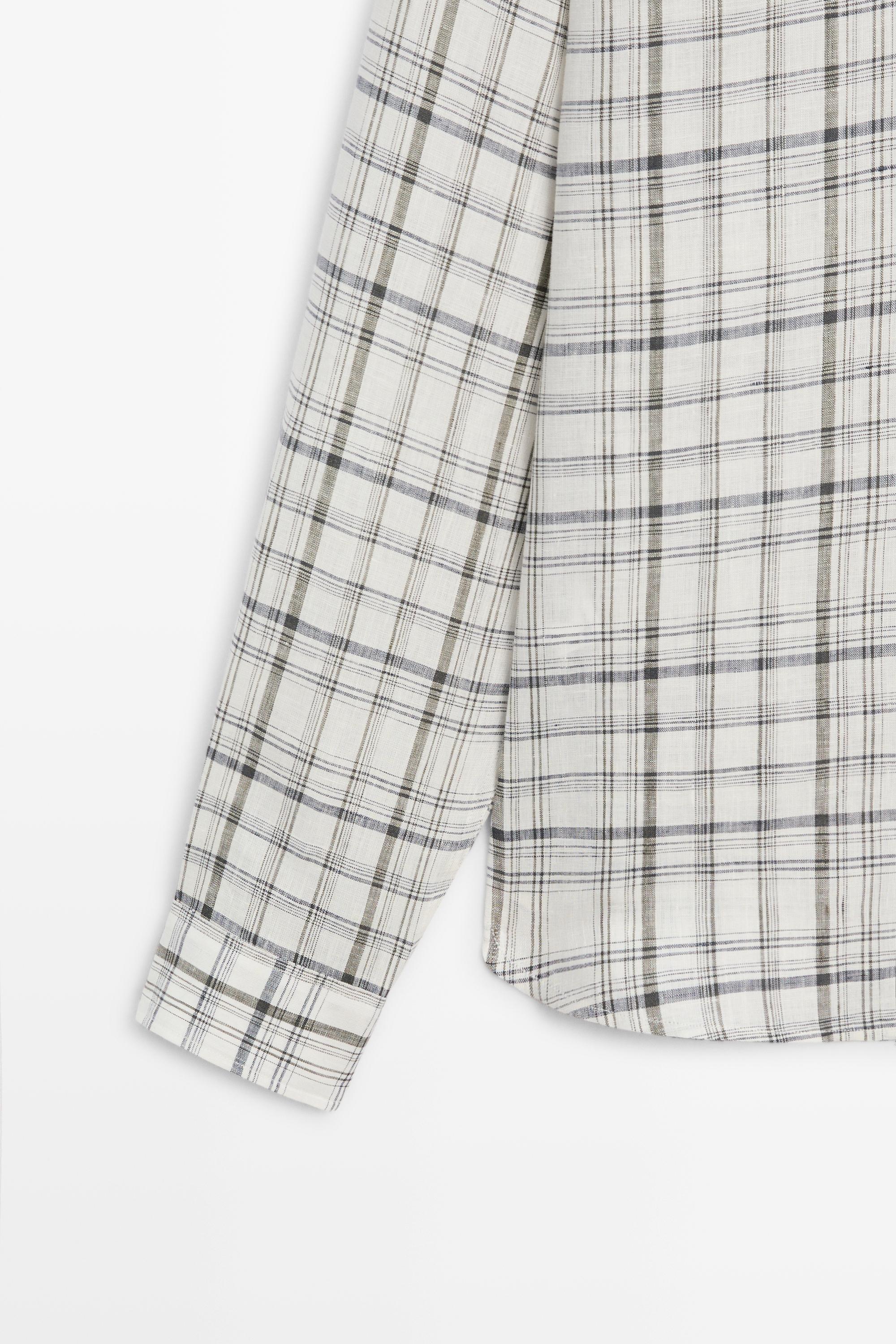 Chemise à carreaux 100 % lin